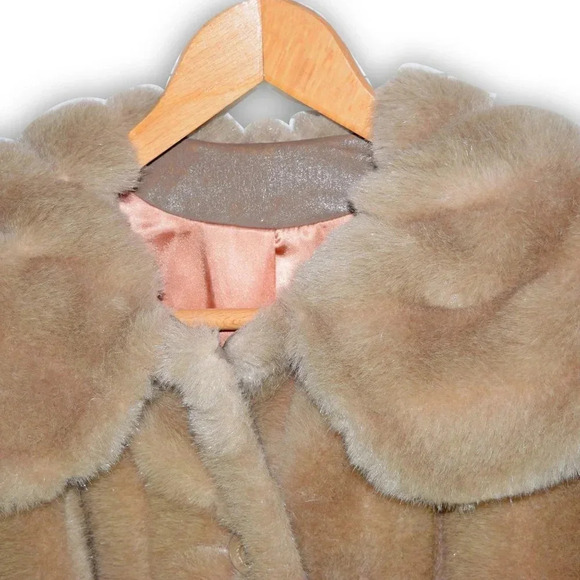 VINTAGE RICE FAUX FUR MAR-DEL WOMENS COAT - Picture 7 of 14